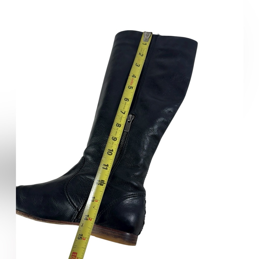 Frye Black Leather Knee-High Riding Boots - Picture 7 of 9